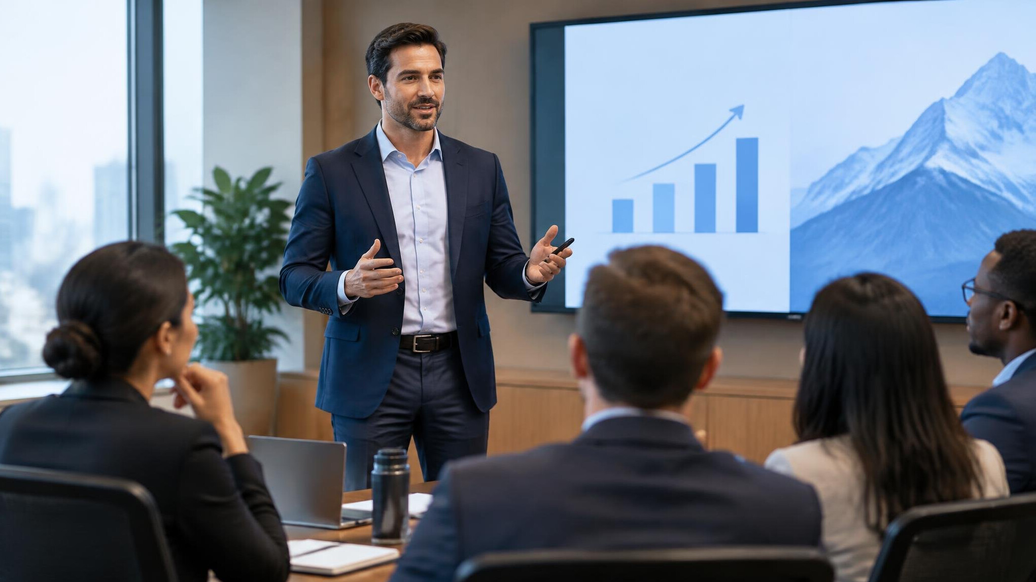 man speaking confidently