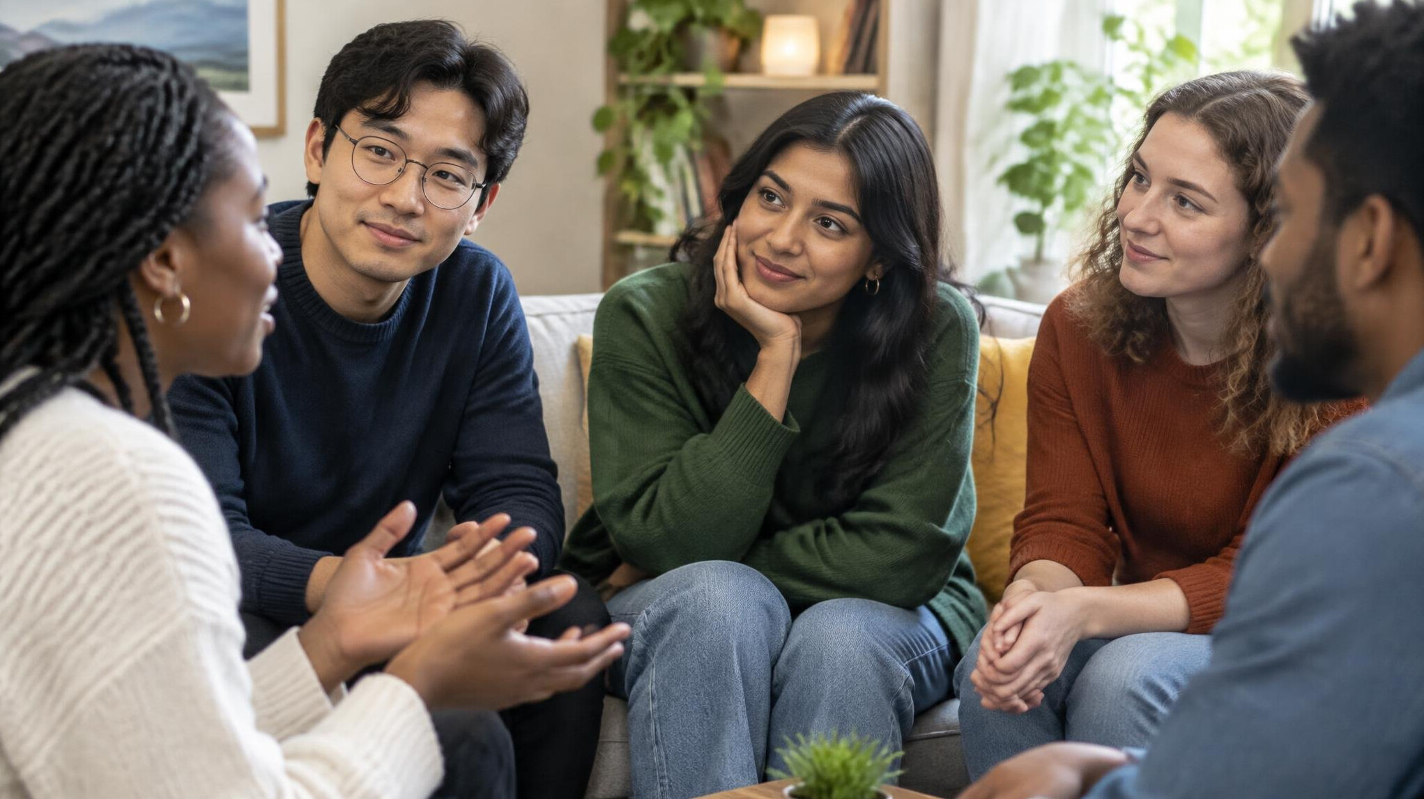 group of friends talking