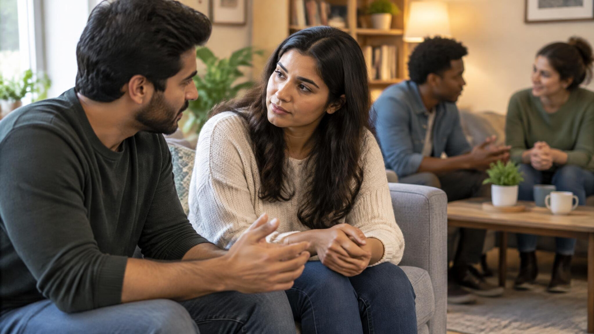 couple having deep conversation