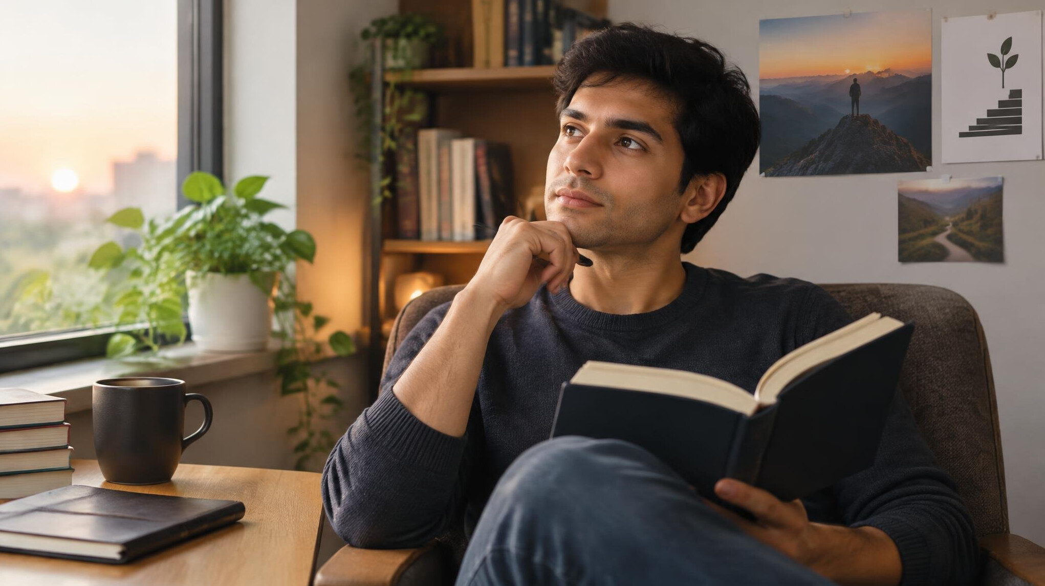 person reading book